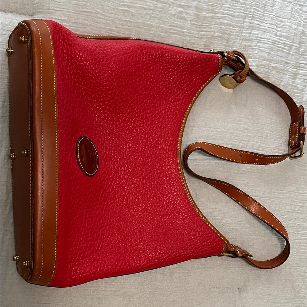 Dooney & Bourke Red and Brown Shoulder Bag